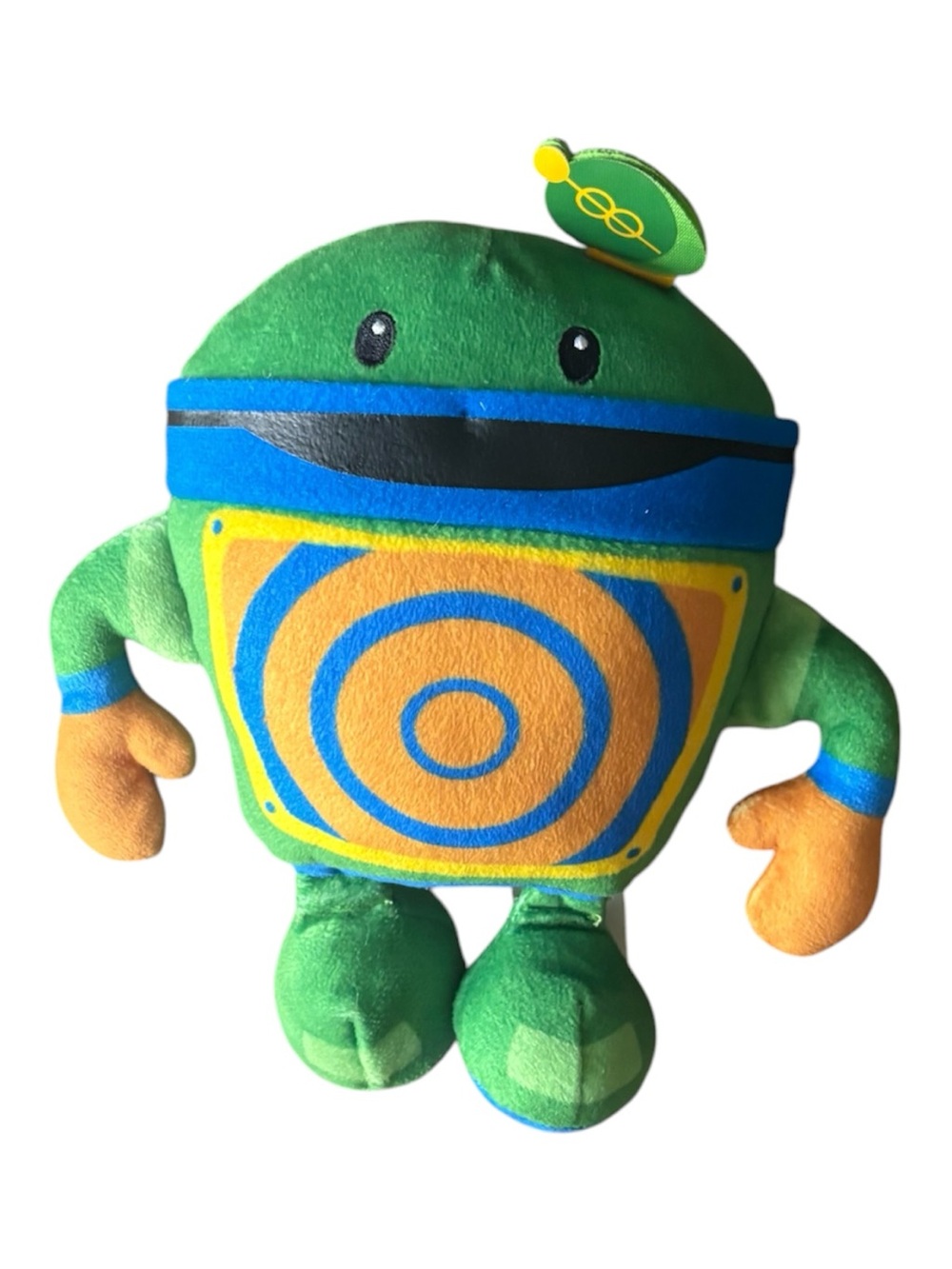 Nickelodeon Green Plush Robot with Orange, Blue and Yellow Accents